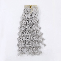 Gainsboro High Temperature Fiber Long Instant Noodle Curly Hairstyle Doll Wig Hair, for DIY Girl BJD Makings Accessories, Gainsboro, 7.87~9.84 inch(20~25cm)