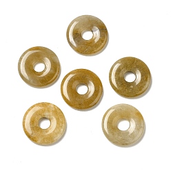 Topaz Jade Natural Topaz Jade Pendants, Donut/Pi Disc Charm, 29.5x5.5mm, Hole: 8.3mm