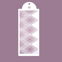 Rhombus Шаблоны трафаретов для рисования пластиковых питомцев, прямоугольник с рисунком смешивания, ромб шаблон, 390x150 мм