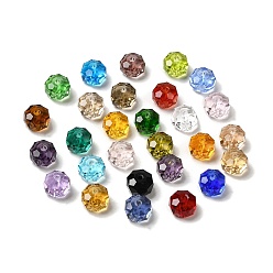 Mixed Color Transparent Glass Beads, Faceted, Rondelle, Mixed Color, 8x5mm, Hole: 1.2mm