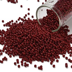 (2609F) Semi-Glazed Dark Red Тохо 11/0 круглые бусины, японский бисер, (2609f) полуглазурованный темно-красный, 2.2 мм, отверстие : 0.8 мм, Около 1111 шт / 10 г