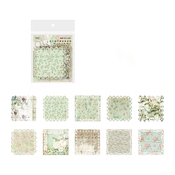 Square 10Pcs Scrapbook Paper Pads, for DIY Album Scrapbook, Greeting Card, Background Paper, Pale Green, Square, 110x130mm