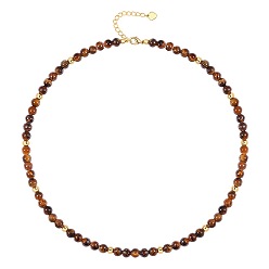 Тигровый глаз Богемные 5мм круглые бусы из натурального тигрового глаза для женщин, золотые, 14.96 дюйм (38 см)