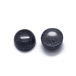 Blue Goldstone Synthetic Blue Goldstone Cabochons, Half Round/Dome, 4x1.5~2.5mm