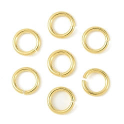 Plaqué 18K Or Véritable Anneaux de jonction ouverts en laiton shegrace, ronde, plaqué longue durée, sans cadmium et sans nickel et sans plomb, réel 18 k plaqué or, Jauge 18, 7x1mm, diamètre intérieur: 5 mm, à propos de: 220pcs / sac