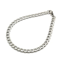 Stainless Steel Color 304 Stainless Steel Curb Chain/Twisted Chain Bracelet Making, with Lobster Claw Clasps, Stainless Steel Color, 8-1/4 inch(210mm), 5.5mm