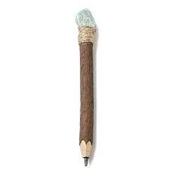 Flower Amazonite Карандаш из деревянной веточки с необработанным натуральным цветочным наконечником из амазонита., 155~157x19~21.5x15~17 мм