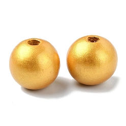 Gold Wood Large Hole European Beads, Round, Gold, 19~20x18mm, Hole: 4.2mm