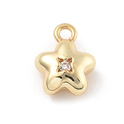 Золотой Латунные микро проложить кубического циркония подвески, без кадмия, без никеля и без свинца, звезды прелести, золотые, 9.5x7.5x4.5 мм, отверстие : 1.2 мм
