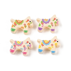 Разноцветный Акриловые бусины, непрозрачный, лошадь, красочный, 18.5x22.5x7 мм, отверстие : 2.5 мм