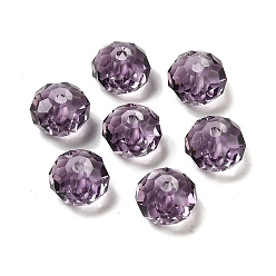 Medium Purple Glass Imitation Austrian Crystal Beads, Faceted, Rondelle, Medium Purple, 8x5~5.5mm, Hole: 1.2~1.5mm