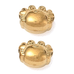 Real 18K Gold Plated 304 Stainless Steel Beads, Crab, Ion Plating(IP), Real 18K Gold Plated, 5.5x7x4.5mm, Hole: 1.5mm