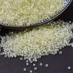 (DB1676) Прозрачный Бледно-желтый AB с Жемчужной Подсветкой Бусины miyuki delica, цилиндр, японский бисер, 11/0, (дб 1676) жемчужная прозрачная бледно-желтая аб, 1.3x1.6 мм, отверстие : 0.8 мм, Около 2000 шт / 10 г