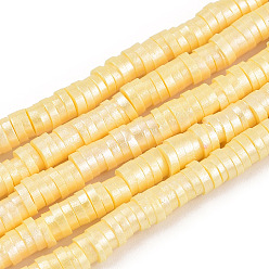 Желтый Бусины из полимерной глины , для поделок ювелирных изделий, Диск / плоские круглые, желтые, 4x1 мм, отверстие : 1 мм