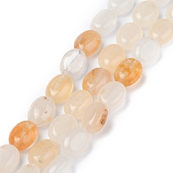 Yellow Jade Natural Topaz Jade Beads Strands, Oval, 8x6x3.5~4mm, Hole: 1mm, about 45~52pcs/strand, 15.16~15.74 inch(38.5~40cm)