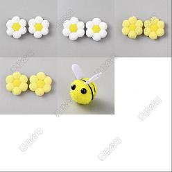 (52) Непрозрачная лаванда 48шт. 5 стили пчел и подсолнухов, аксессуары для украшений из пряжи, разноцветные, 24~50x16~33x13.5~19 мм