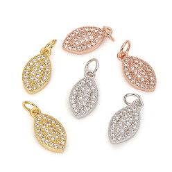 (52) Непрозрачная лаванда Латунные микро проложить кубического циркония прелести, с прыжковых колец, лошадиный глаз , прозрачные, разноцветные, 14x7.4x2.5 мм, кольца прыжок: 4.8x0.8 мм, 3.2 мм внутренним диаметром