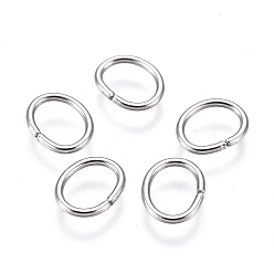 Stainless Steel Color 304 Stainless Steel Jump Rings, Open Jump Rings, Oval, Stainless Steel Color, 21 Gauge, 6x5x0.7mm, Inner Diameter: 3.5x4.7mm