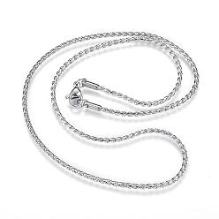 Stainless Steel Color 304 Stainless Steel Serpentine Chain Necklaces, with Lobster Claw Clasps, Stainless Steel Color, 17.7 inch(45cm), 2mm