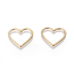 Golden 304 Stainless Steel Linking Rings, Heart, Golden, 23.5x28x2mm, Hole: 16x24mm