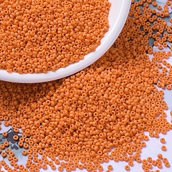 (RR2313) Матовый Непрозрачный Оранжевый Миюки круглые бусины рокайль, японский бисер, 11/0, (rr 2313) матовый матовый оранжевый, 11/0, 2x1.3 мм, отверстие : 0.8 мм, Около 1111 шт / 10 г