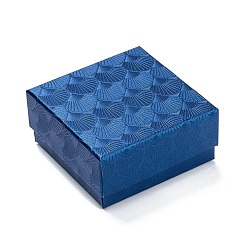 Magenta Cardboard Gift Box Jewelry Set Box, for Necklace, Bracelets, with Black Sponge Inside, Square, Magenta, 7.5x7.5x3.6cm, Inner Diameter: 7x7cm