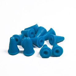 Deep Sky Blue Synthetic Rubber Knitting Needle Point Protectors, Knitting Needle Caps, Knitting Needle Stopper, Deep Sky Blue, 1.3x1.8cm
