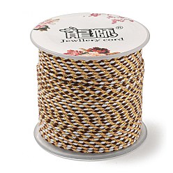 Coconut Brown 4-Ply Polycotton Cord, Handmade Macrame Cotton Rope, with Gold Wire, for String Wall Hangings Plant Hanger, DIY Craft String Knitting, Coconut Brown, 1.5mm, about 21.8 yards(20m)/roll