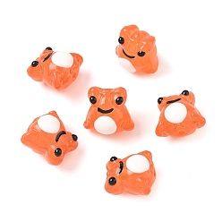 Коралловый Лягушка украшения дома, прозрачные стеклянные эмалевые витринные украшения, коралл, 15x16x13 мм, отверстие : 1.6 мм