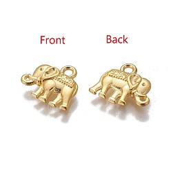 Golden Vintage Elephant Charms, Tibetan Style Alloy Charms, Cadmium Free & Nickel Free & Lead Free, Golden, 12x14x2.5mm, Hole: 1mm