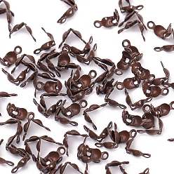 Coconut Brown Iron Bead Tips, Calotte Ends, Clamshell Knot Cover, Coconut Brown, 8x4mm