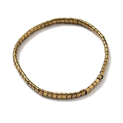 Antique Bronze Plated PVD Vacuum Plating Non-magnetic Synthetic Hematite Stretch Bracelets, Antique Bronze Plated, 1/4x1/8 inch(0.5x0.3cm), Inner Diameter: 2-5/8~2-7/8 inch(6.8~7.2cm)