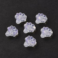Clear Transparent Acrylic Beads, Glitter Powder, Morning Glory Flower, Clear, 12.5x11x6mm, Hole: 1.5mm, about 1394pcs/500g
