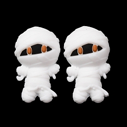 Andere Halloween-Silikon-Fokalperlen, Mumie, 31x19x18 mm, Bohrung: 3 mm