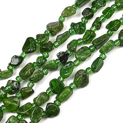 Diopside Diopside naturelles brins de perles, nuggets, Grade a, 6~10x6~8.5x3.5~5.5mm, Trou: 0.8mm, Environ 43~49 pcs/chapelet, 15.75'' (40 cm)