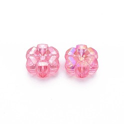 Камелия Прозрачные акриловые бусины, с покрытием AB цвета, цветок, камелия, 10x5 мм, отверстие : 1.8 мм, Около 1650 шт / 500 г