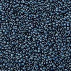 (511F) High Metallic Frost Mediterranean Blue TOHO Round Seed Beads, Japanese Seed Beads, Matte, (511F) High Metallic Frost Mediterranean Blue, 15/0, 1.5mm, Hole: 0.7mm, about 15000pcs/50g