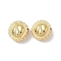 Настоящее золото 18K Латунные бусины, плоско-круглые, без свинца и без кадмия, долговечный, реальный 18 k позолоченный, 12.5x7.5 мм, отверстие : 1.8 мм