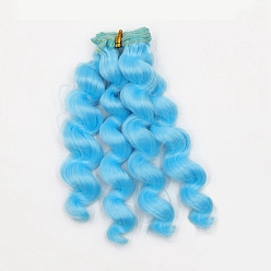 Light Sky Blue High Temperature Fiber Long Wavy Doll Wig Hair, for DIY Girl BJD Makings Accessories, Light Sky Blue, 150~1000mm