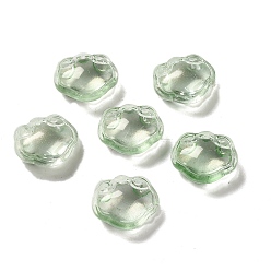 Light Green Transparent Glass Beads, Lock, Light Green, 14x16x7mm, Hole: 1.2mm