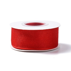 Red 10 Yards Polyester Chiffon Ribbon, for DIY Jewelry Making, Red, 1- inch(25.5mm)