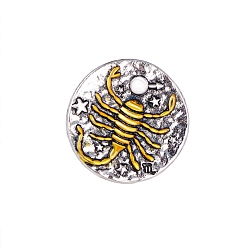 Скорпион Булавки из сплава созвездия, круглая брошь, знак зодиака на рюкзак для одежды, Скорпион, 18 мм