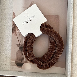 Coconut Brown Cloth Elastic Hair Ties, for Girls or Women, Coconut Brown, 60mm, 2pcs/set