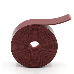 Dark Red Microfiber Leather Cord, for Leathercraft, Dark Red, 20x1.4mm, about 2.19 Yards(2m)/Roll