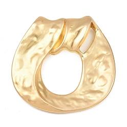 Golden Alloy Pendants, Hammered Irregular Round Charms, Golden, 46.5x48x11.5mm, Hole: 14x5.5mm