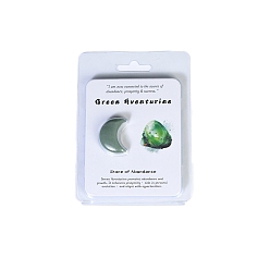 Green Aventurine Moon Shape Natural Green Aventurine Display Decorations, Reiki Energy Balancing Meditation Love Gift, Package Size: 95x95mm