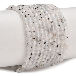 Rainbow Moonstone Бусины из натурального радужного лунного камня, граненые, круглые, 3.5 мм, отверстие : 0.6 мм, около 119 шт / нитка, 15.24~15.35 дюйм (38.7~39 см)
