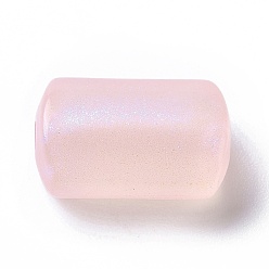 Pink Luminous Acrylic Beads, Glitter Beads, Glow in the Dark, Rectangle, Pink, 18.5x12x8.5mm, Hole: 2.8mm, about 320pcs/500g