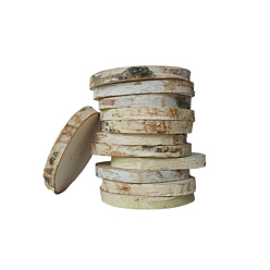 Античный Белый Деревянные ломтики, свадебные рождественские украшения, плоско-круглые, старинный белый, 80~90x10 мм, 20 шт / пакет