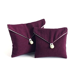 Purple Rectangle Velvet Storage Bags, Packaging Bag, Purple, 9x11cm